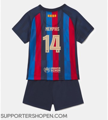 Barcelona Memphis Depay #14 Hemmatröja Barn 2022-23 Kortärmad (+ korta byxor)
